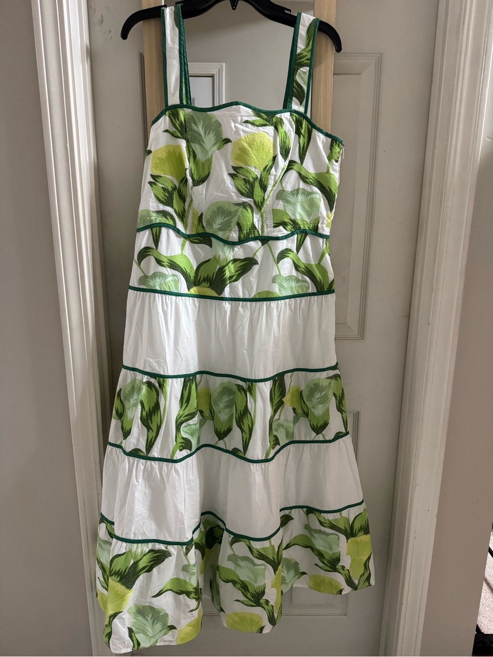 Adelyn Rae LISHA TIERED EMBROIDERED BLOCKED MIDI DRESS NWT